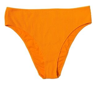 Aerie Bright Orange High Cut Cheeky Ribbed Bikini Bottom Size XXL